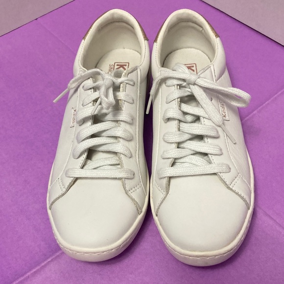 Keds Shoes - keds womens orthlite white leather sneakers casual metallic rose gold heel 7 1/2